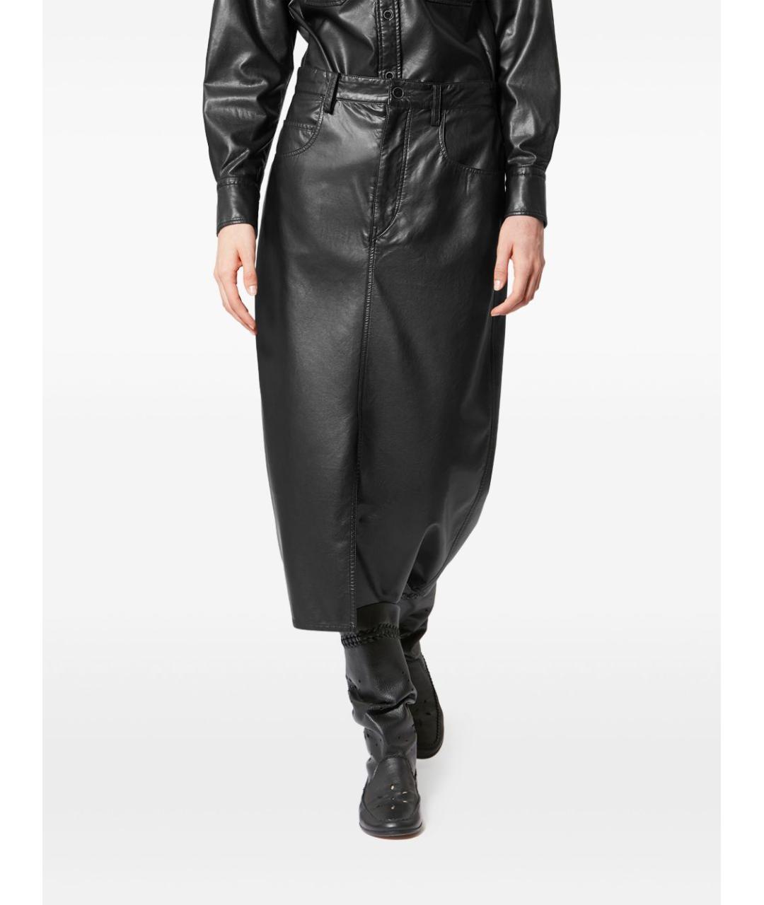 ISABEL MARANT ETOILE Черная полиэстеровая юбка миди, фото 3