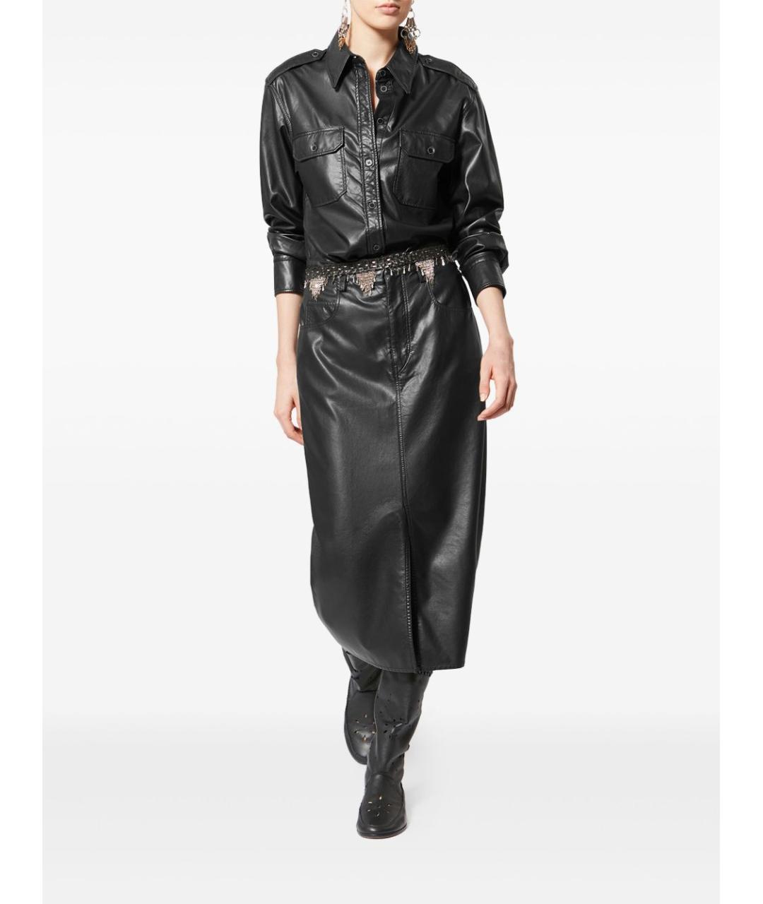 ISABEL MARANT ETOILE Черная полиэстеровая юбка миди, фото 5