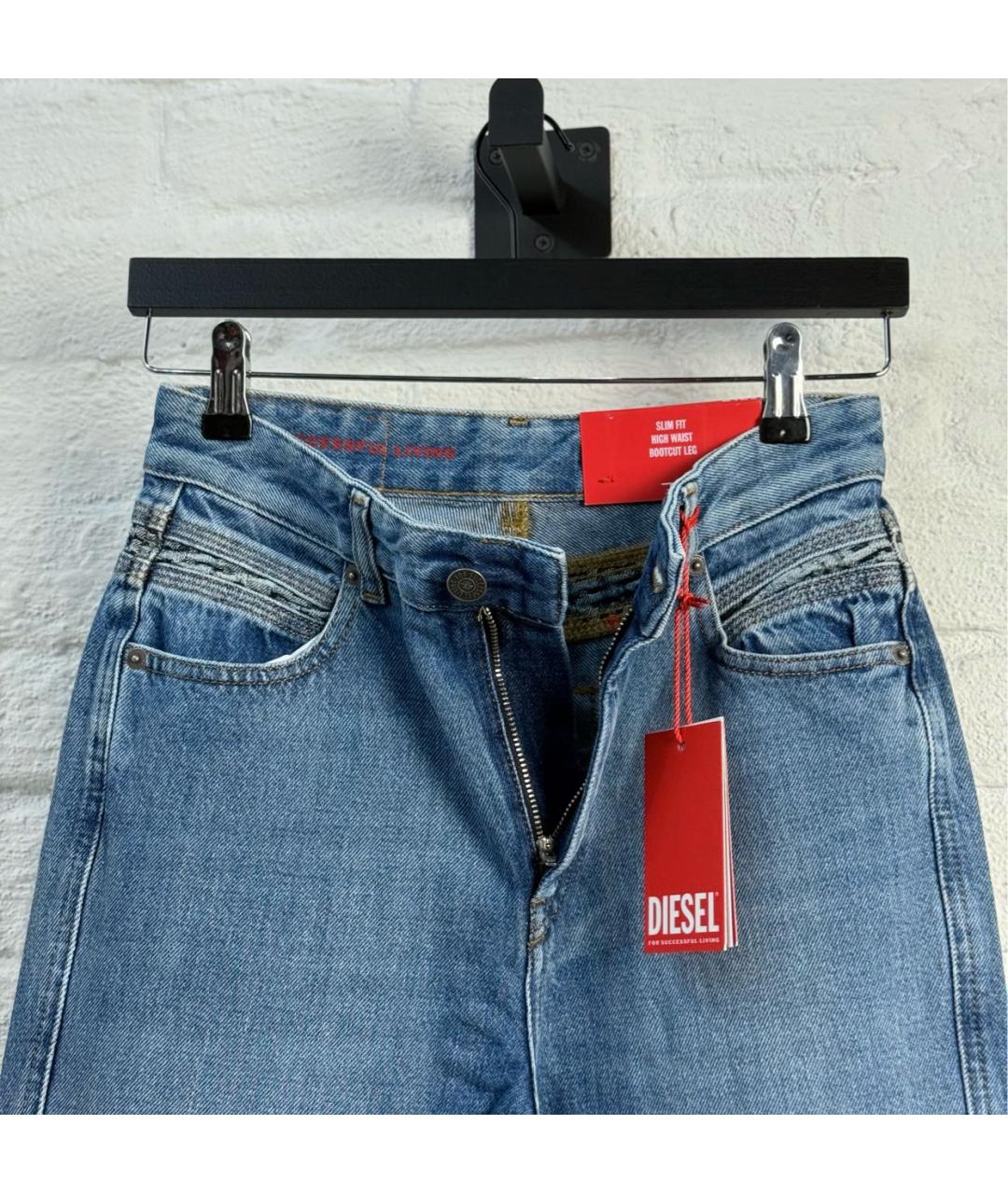DIESEL Синие хлопковые джинсы клеш, фото 3