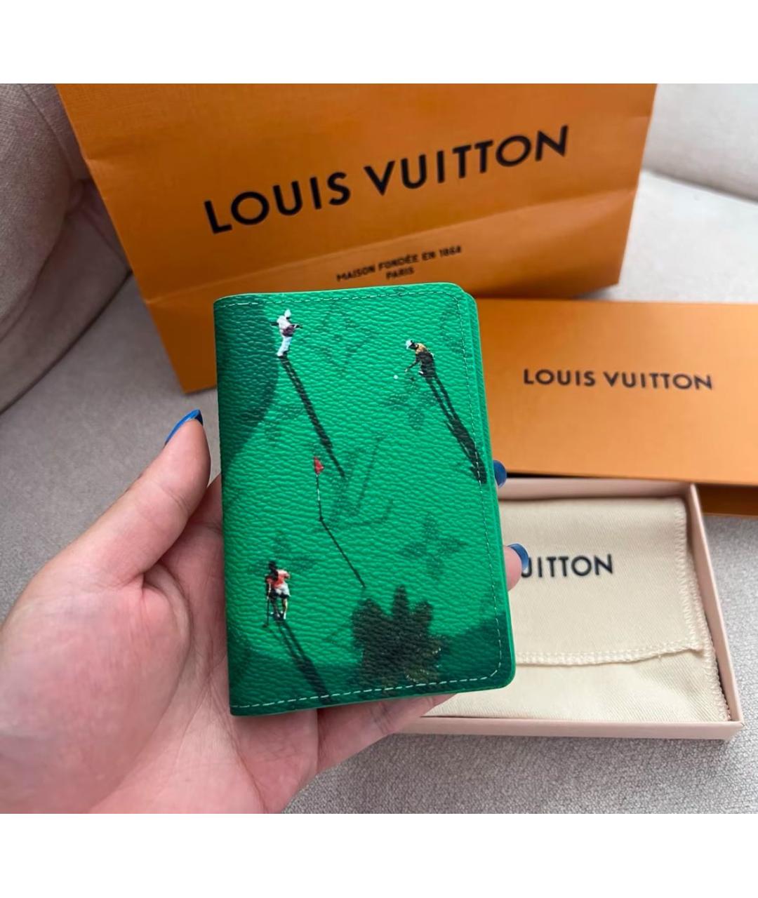 LOUIS VUITTON Зеленый кардхолдер, фото 3