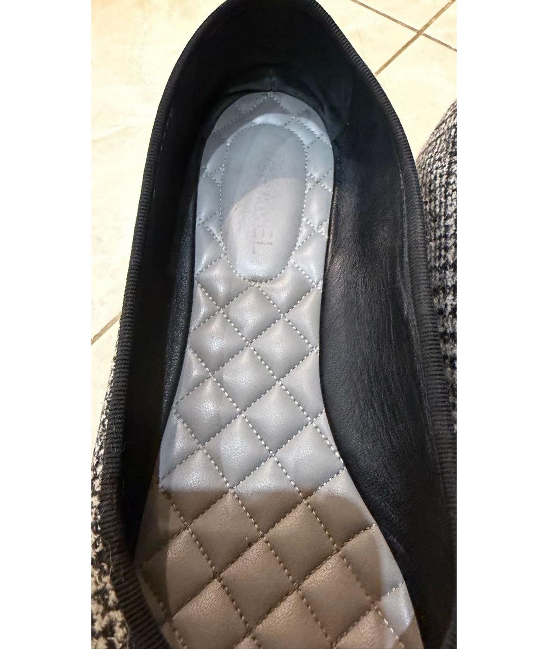 CHANEL Серые текстильные балетки, фото 6