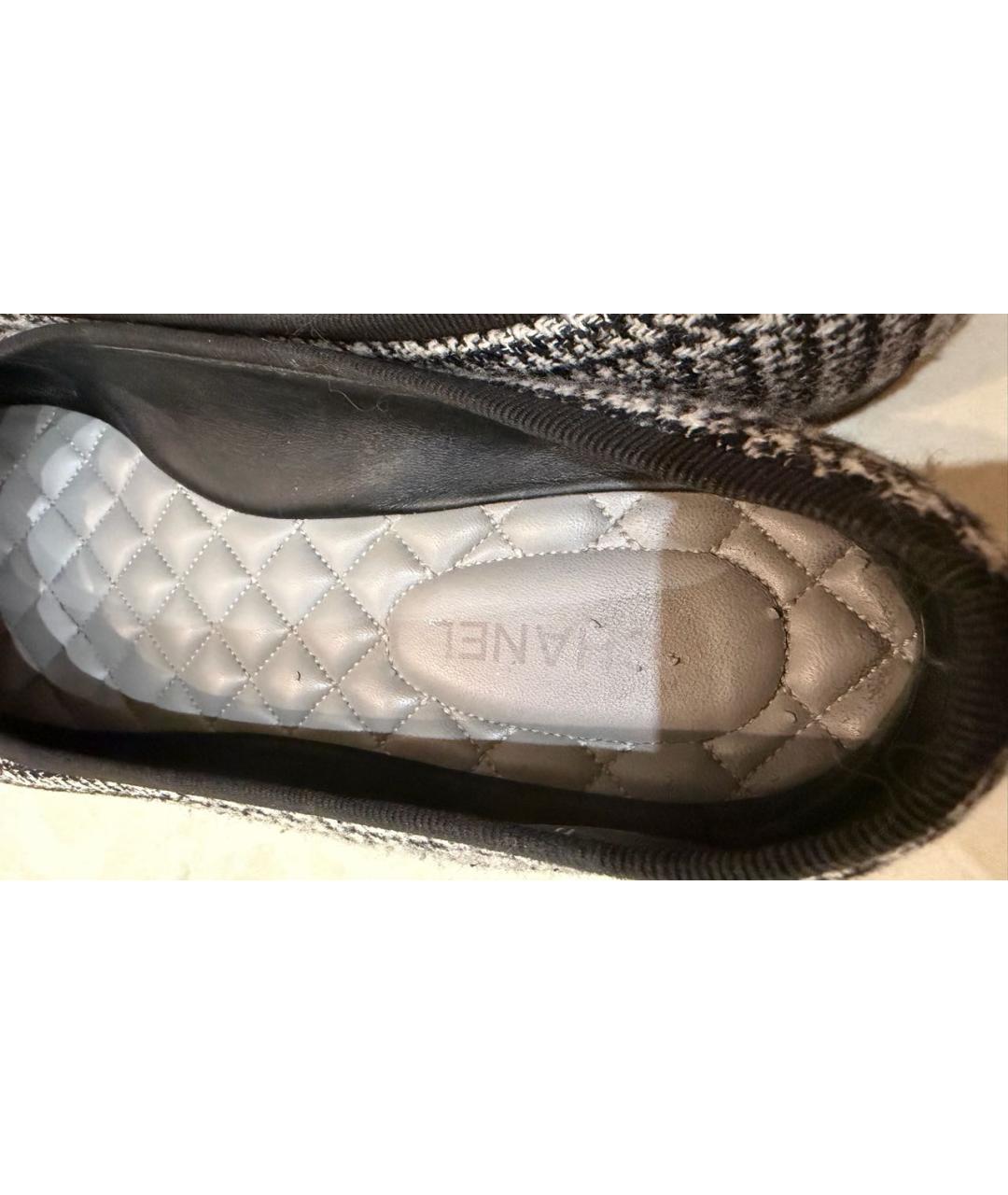 CHANEL Серые текстильные балетки, фото 8