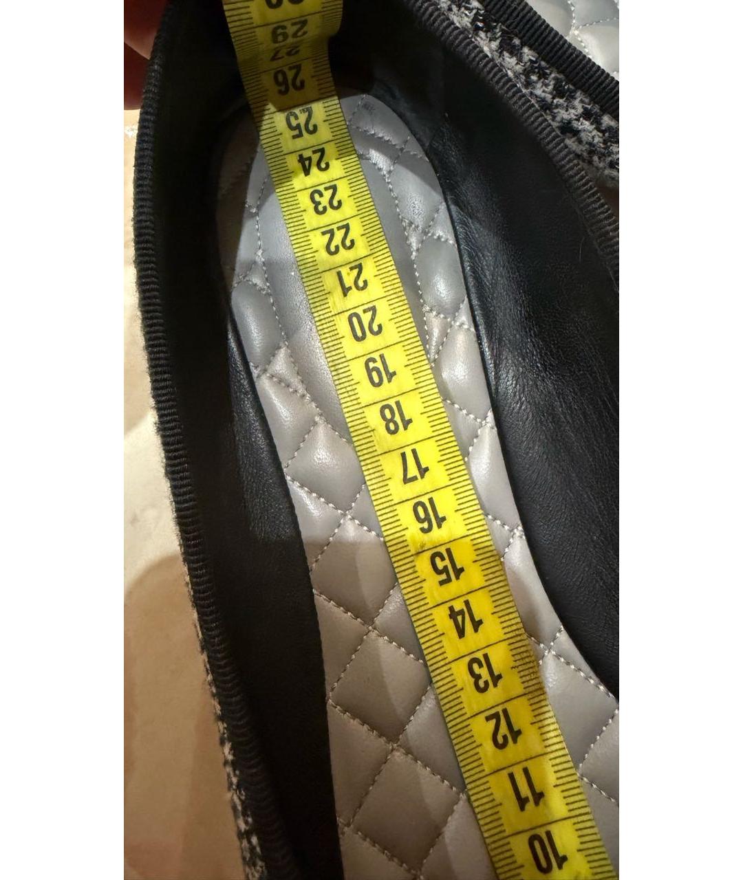 CHANEL Серые текстильные балетки, фото 5