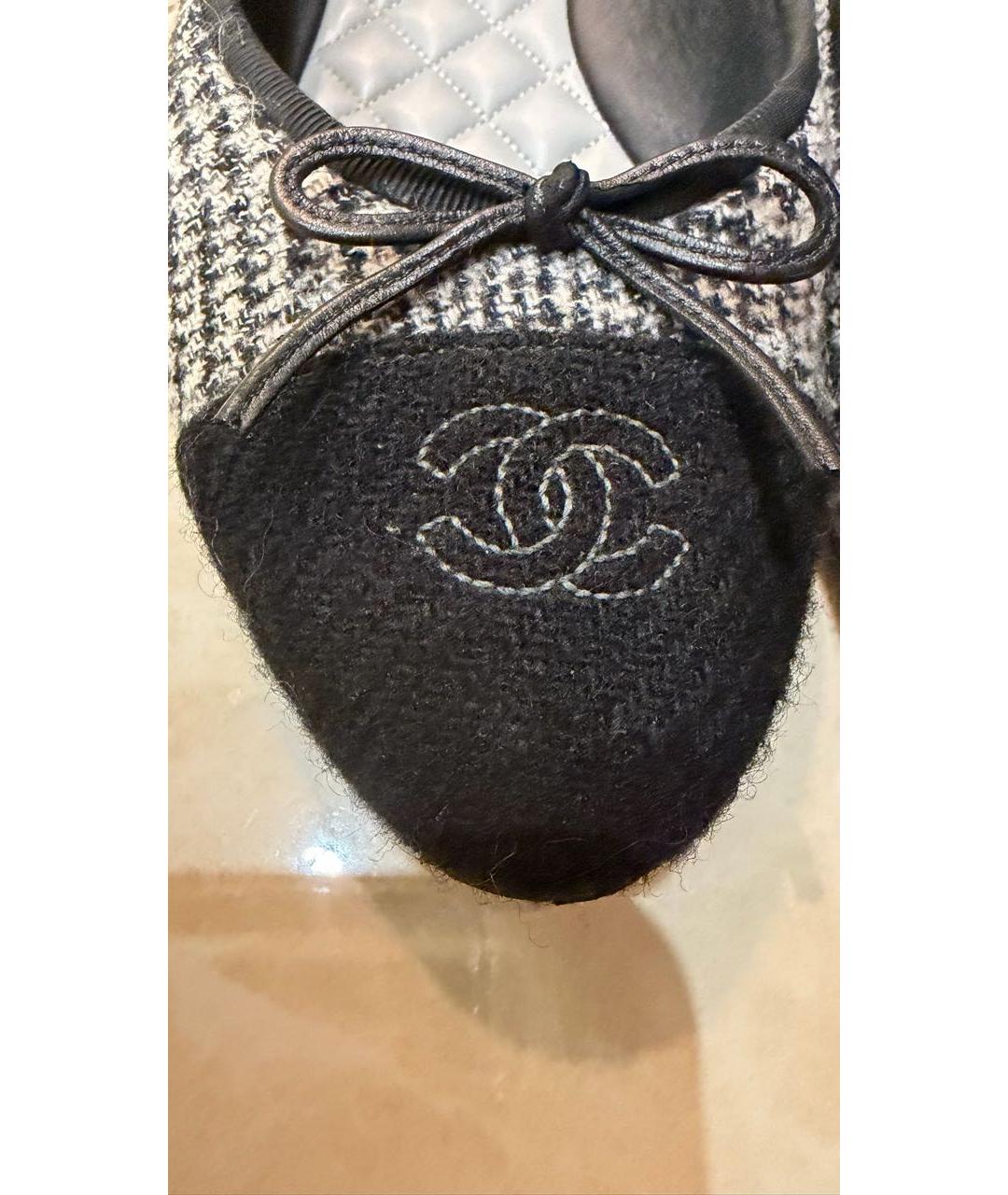 CHANEL Серые текстильные балетки, фото 7