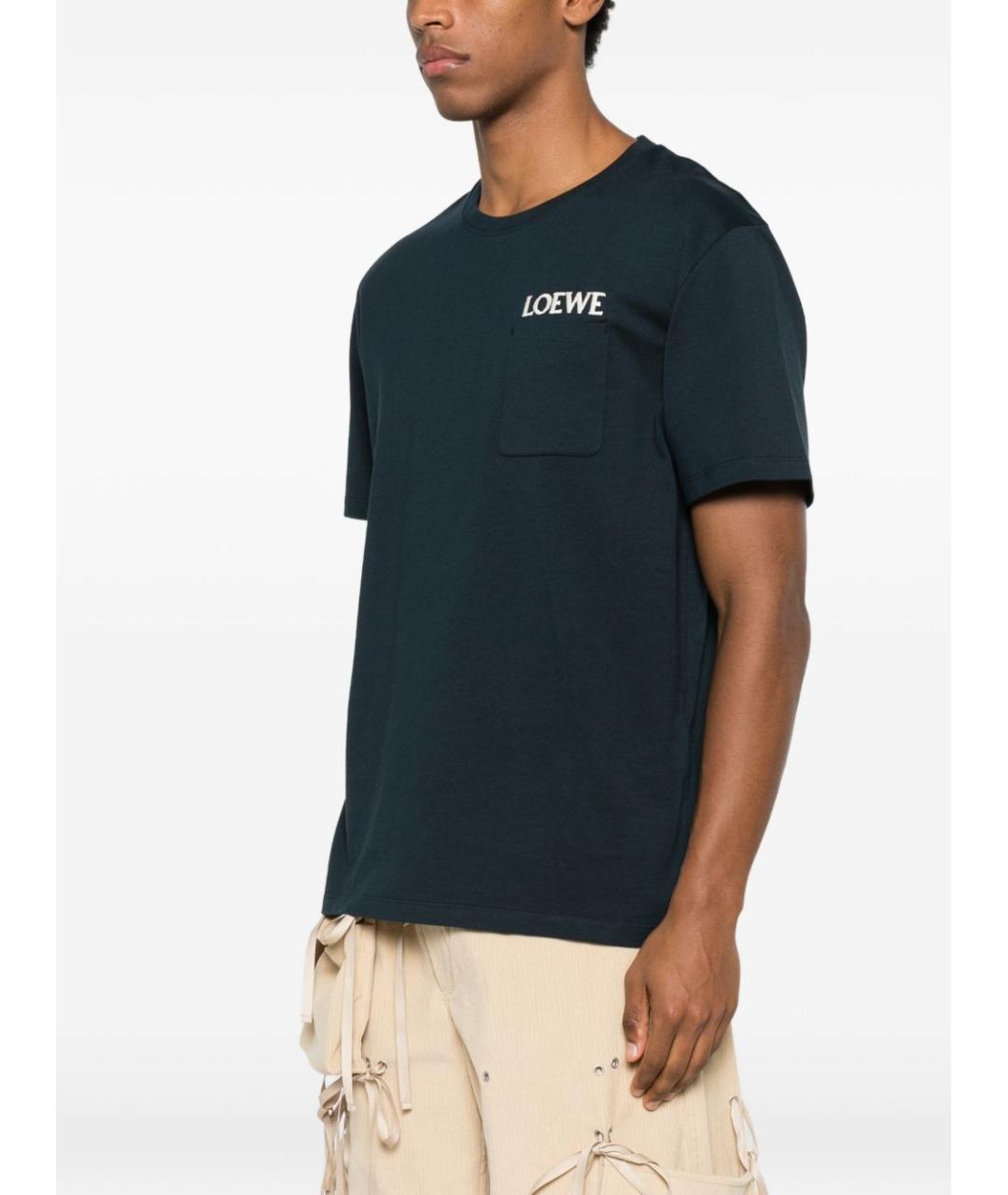 LOEWE Синяя хлопковая футболка, фото 2