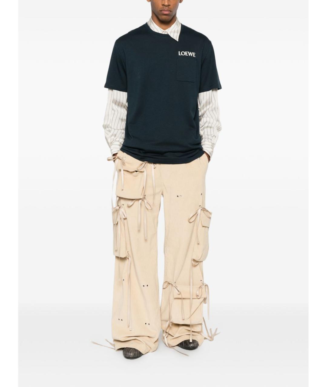 LOEWE Синяя хлопковая футболка, фото 3