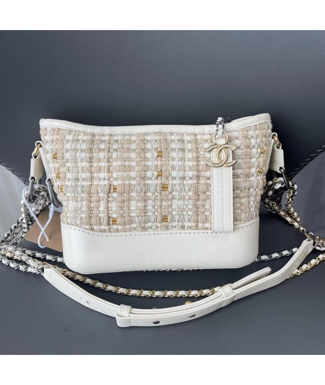 CHANEL Бежевая твидовая сумка через плечо, фото 2