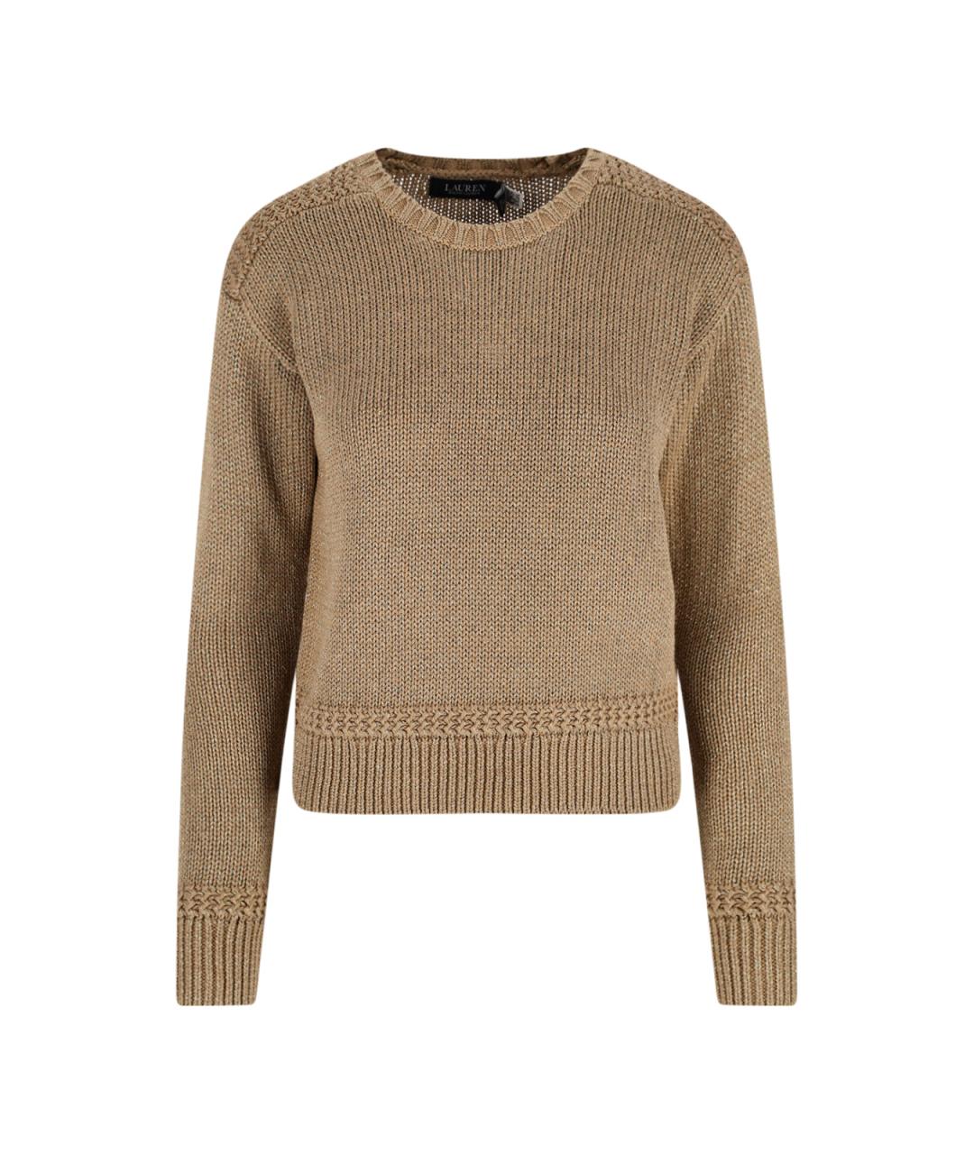 RALPH LAUREN Коричневый хлопковый джемпер / свитер, фото 1