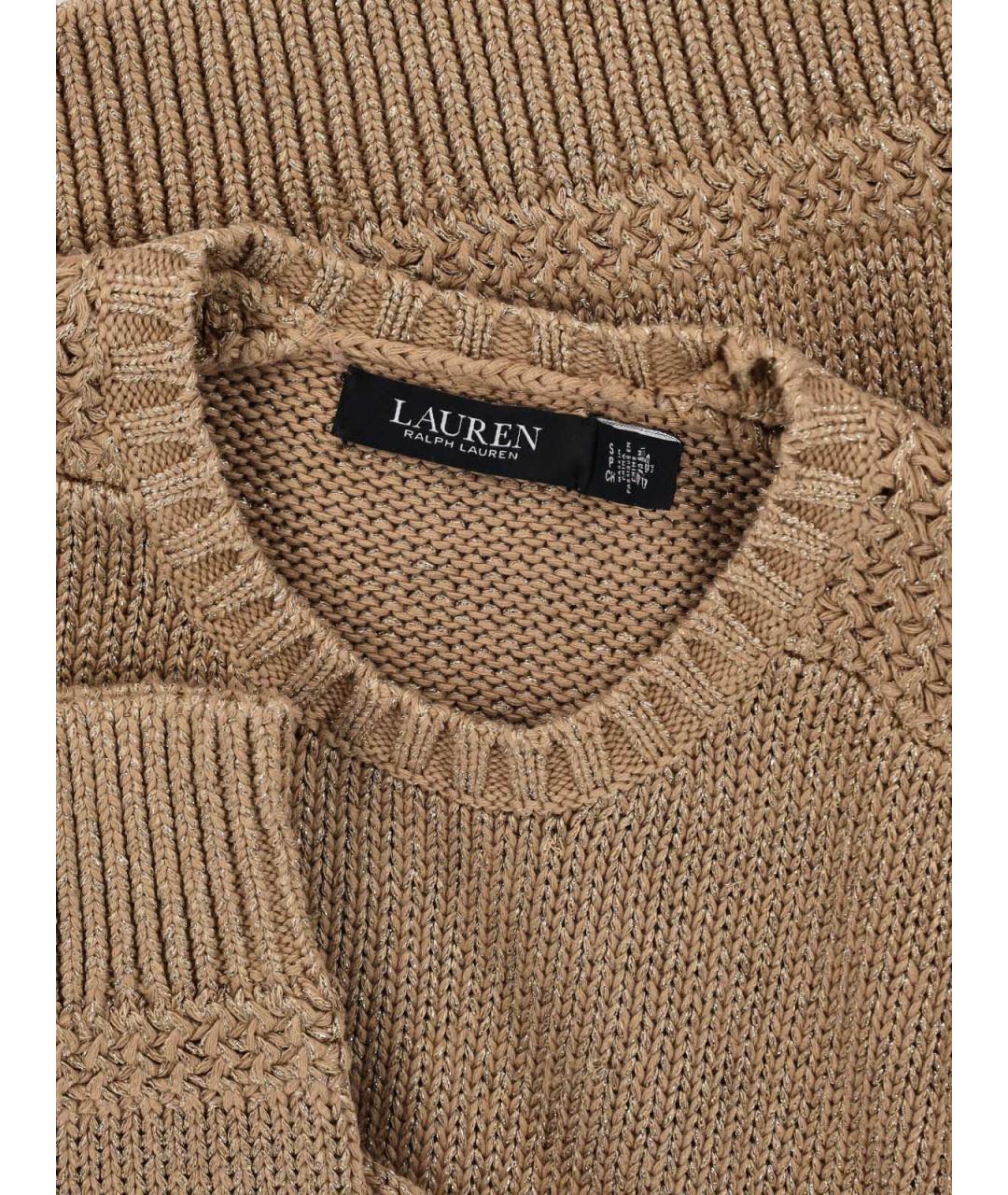 RALPH LAUREN Коричневый хлопковый джемпер / свитер, фото 3