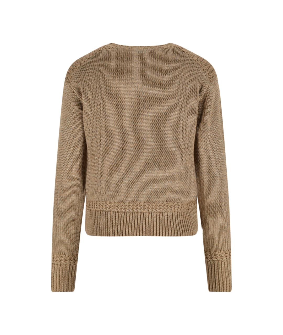 RALPH LAUREN Коричневый хлопковый джемпер / свитер, фото 2