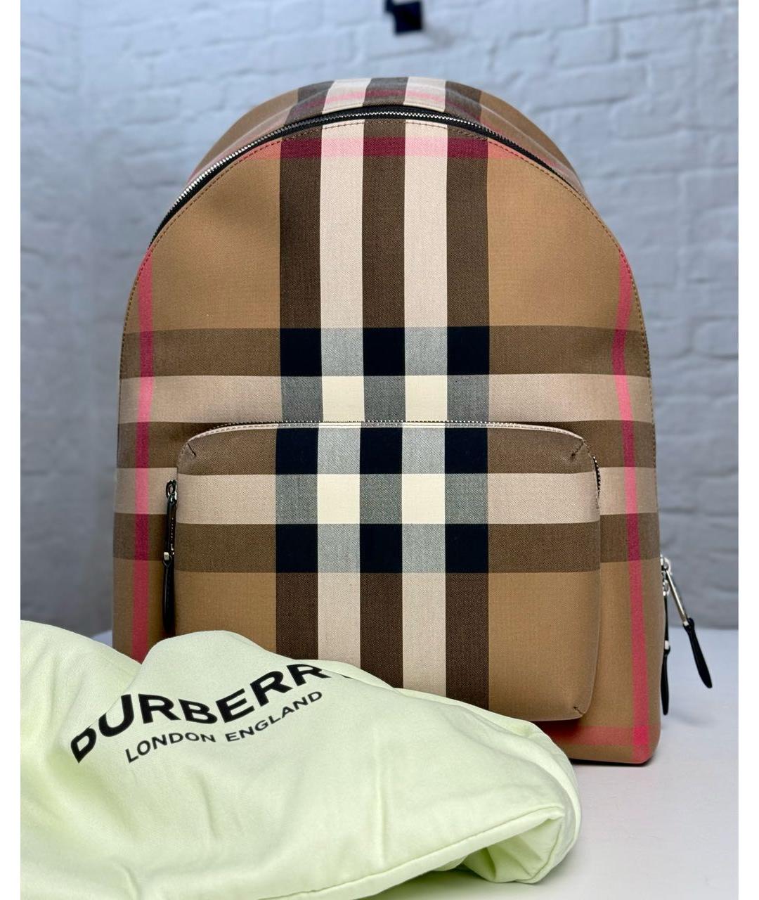 BURBERRY Коричневый тканевый рюкзак, фото 2