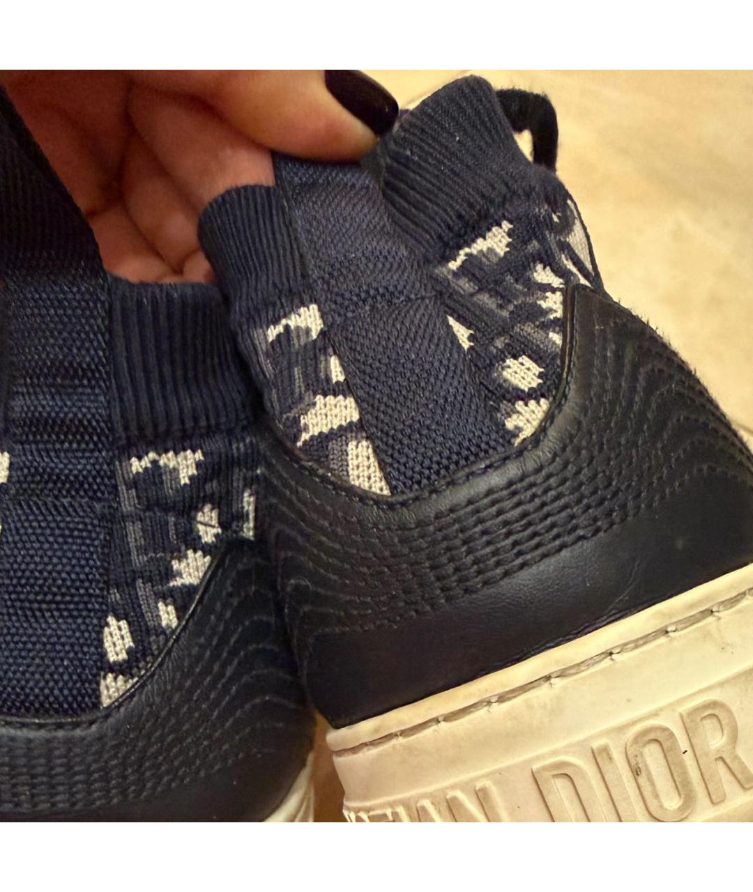 CHRISTIAN DIOR Темно-синие текстильные кеды, фото 4