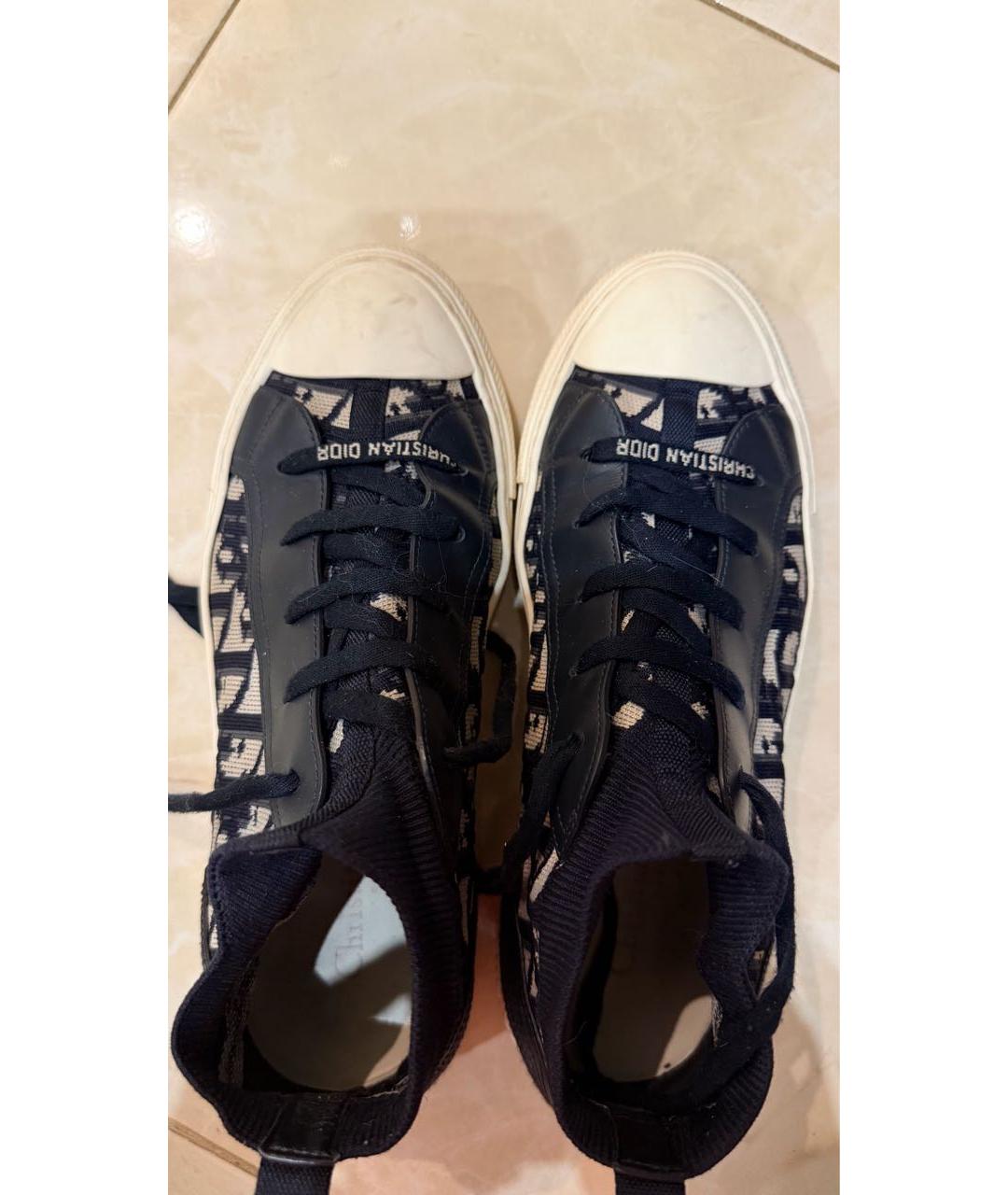 CHRISTIAN DIOR Темно-синие текстильные кеды, фото 3