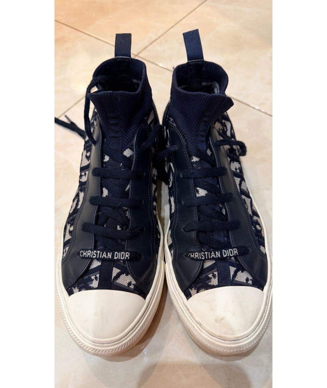 CHRISTIAN DIOR Темно-синие текстильные кеды, фото 2