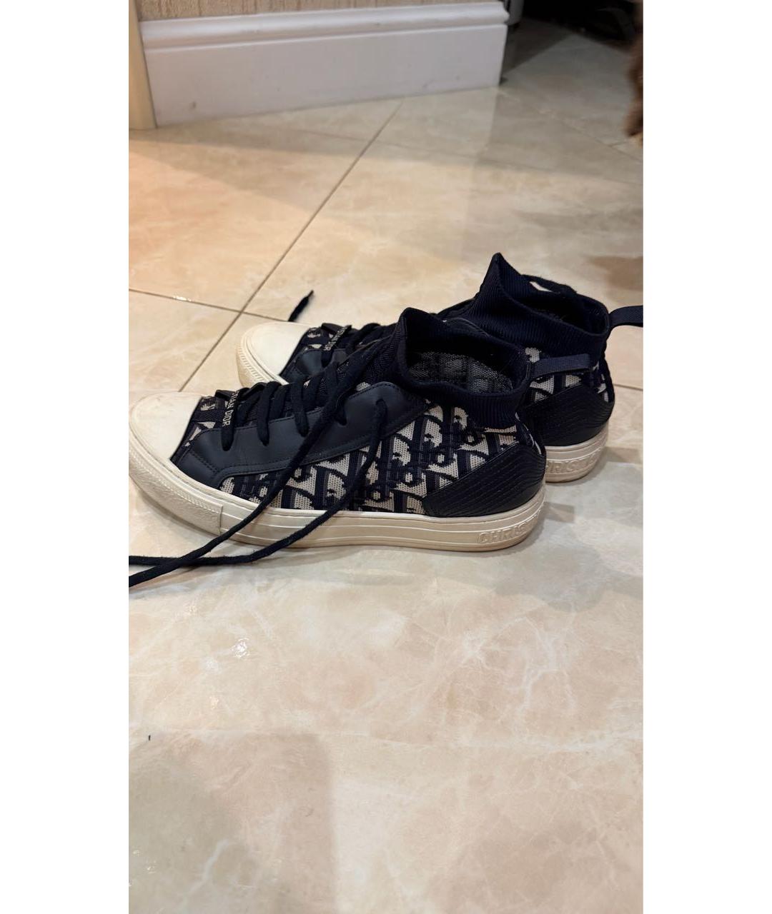 CHRISTIAN DIOR Темно-синие текстильные кеды, фото 5