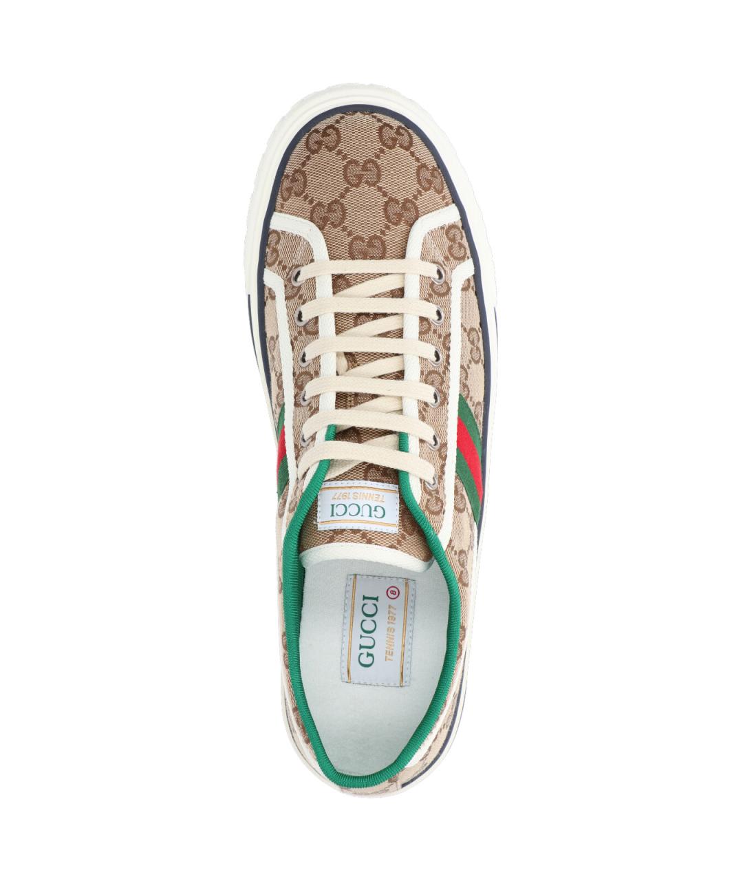 GUCCI Бежевые синтетические низкие кроссовки / кеды, фото 5