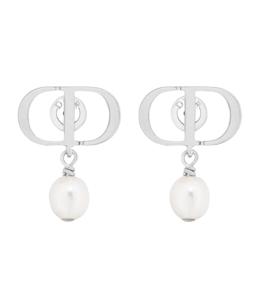 CHRISTIAN DIOR Серебряные металлические серьги, фото 1