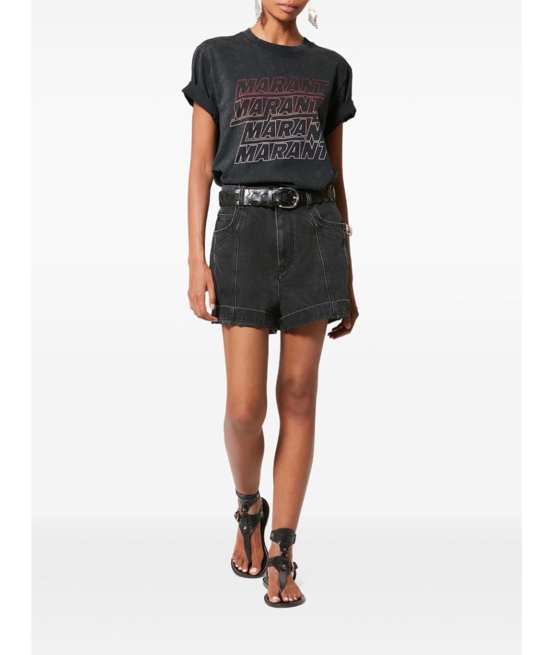 ISABEL MARANT ETOILE Черная хлопковая футболка, фото 5