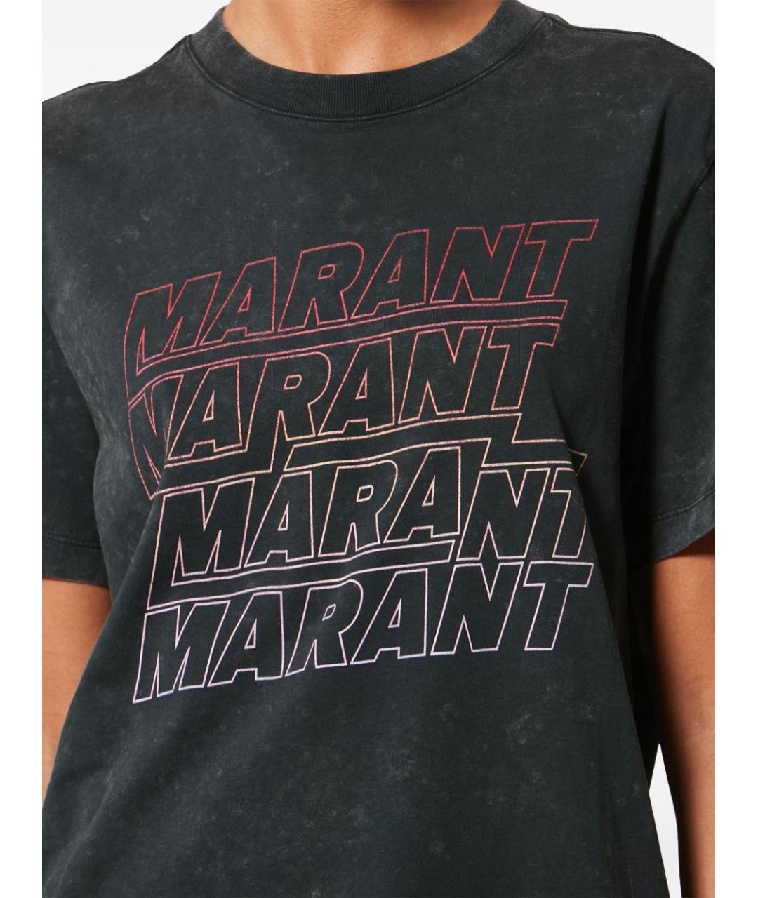 ISABEL MARANT ETOILE Черная хлопковая футболка, фото 2