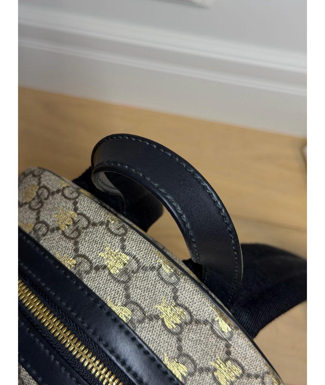 GUCCI Бежевый кожаный рюкзак, фото 4