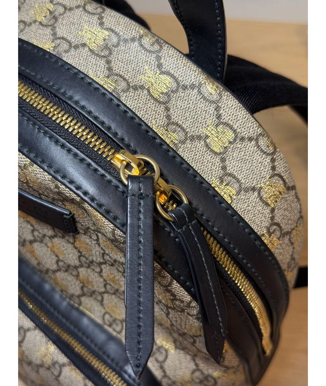 GUCCI Бежевый кожаный рюкзак, фото 3