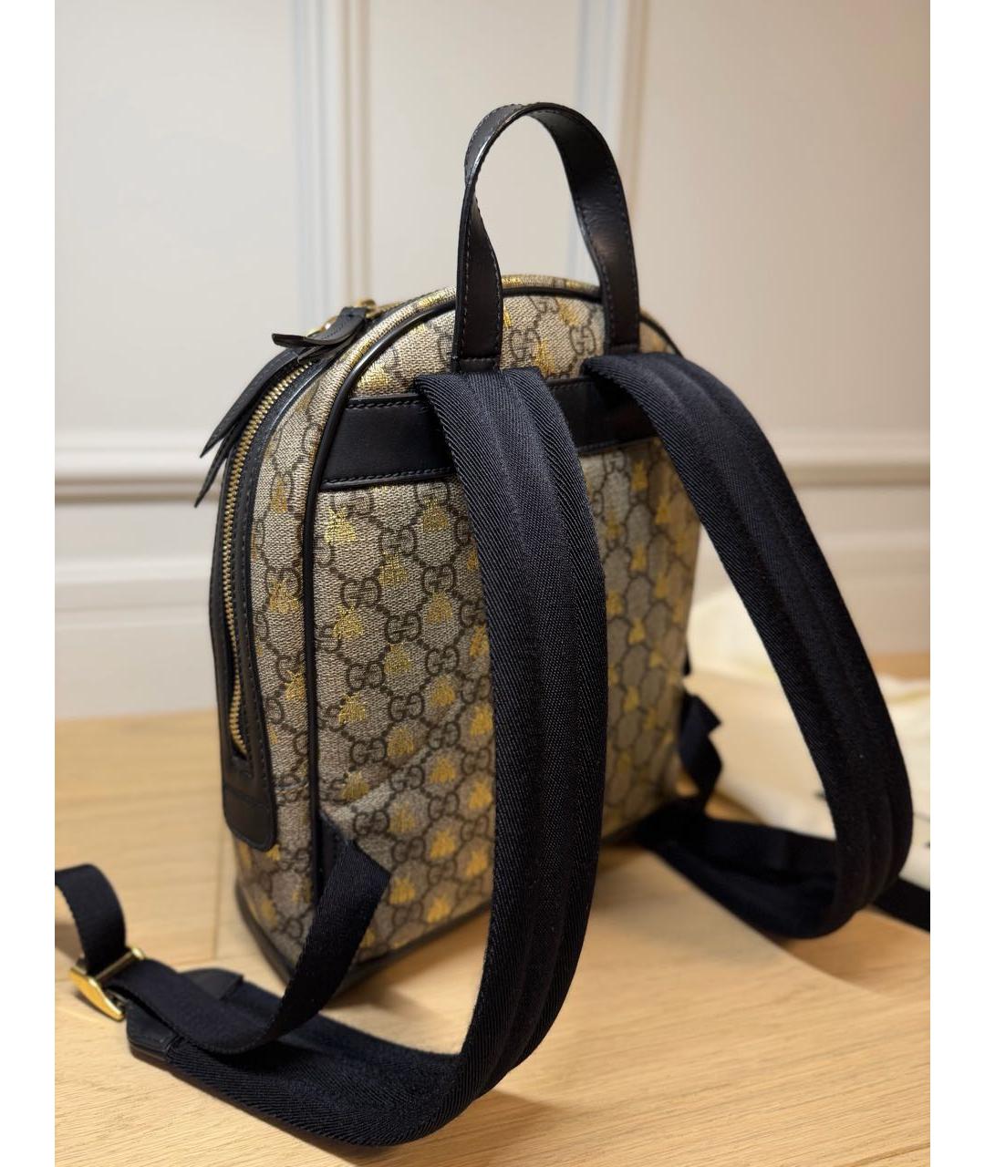 GUCCI Бежевый кожаный рюкзак, фото 2