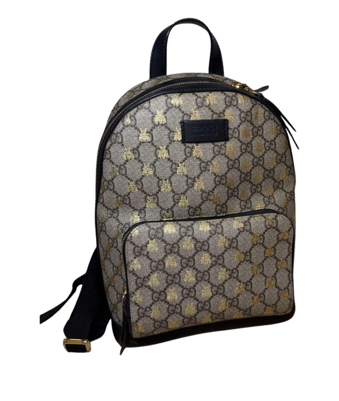 GUCCI Бежевый кожаный рюкзак, фото 1