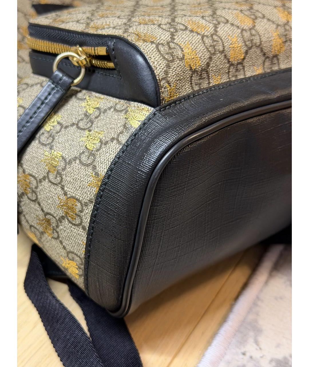 GUCCI Бежевый кожаный рюкзак, фото 6