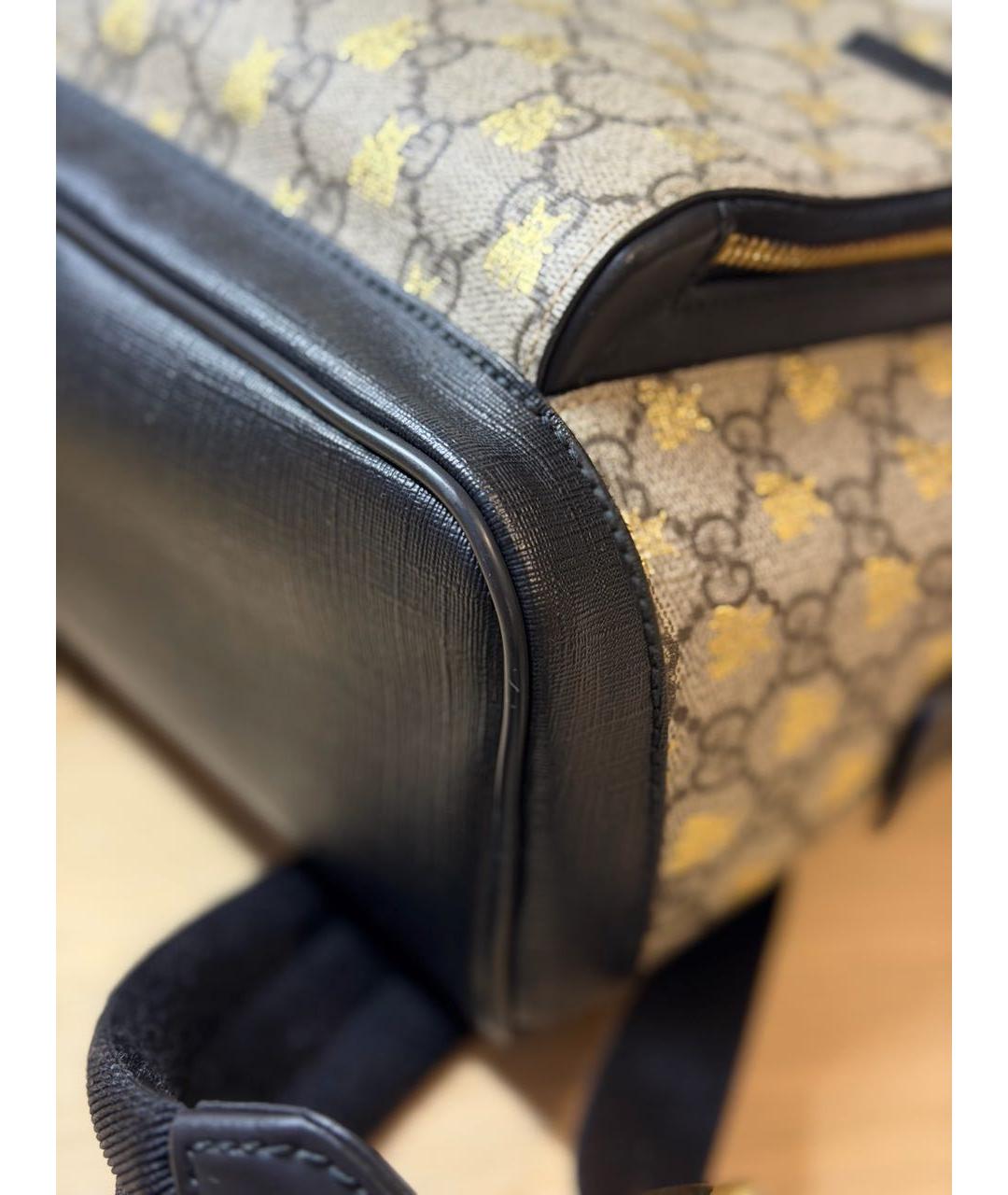 GUCCI Бежевый кожаный рюкзак, фото 7