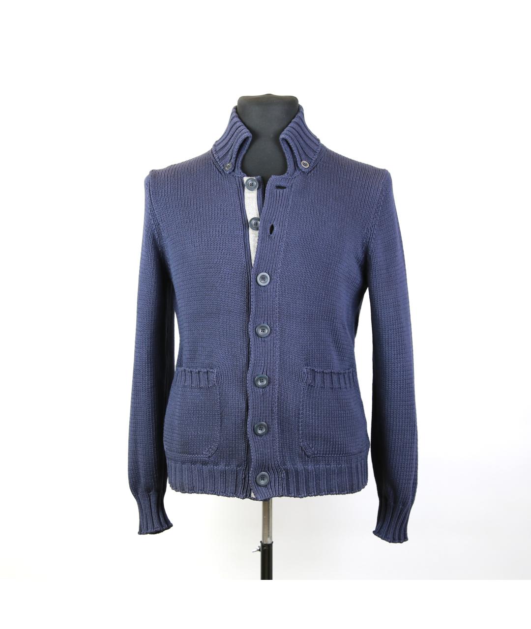 BRUNELLO CUCINELLI Темно-синий хлопковый кардиган, фото 10