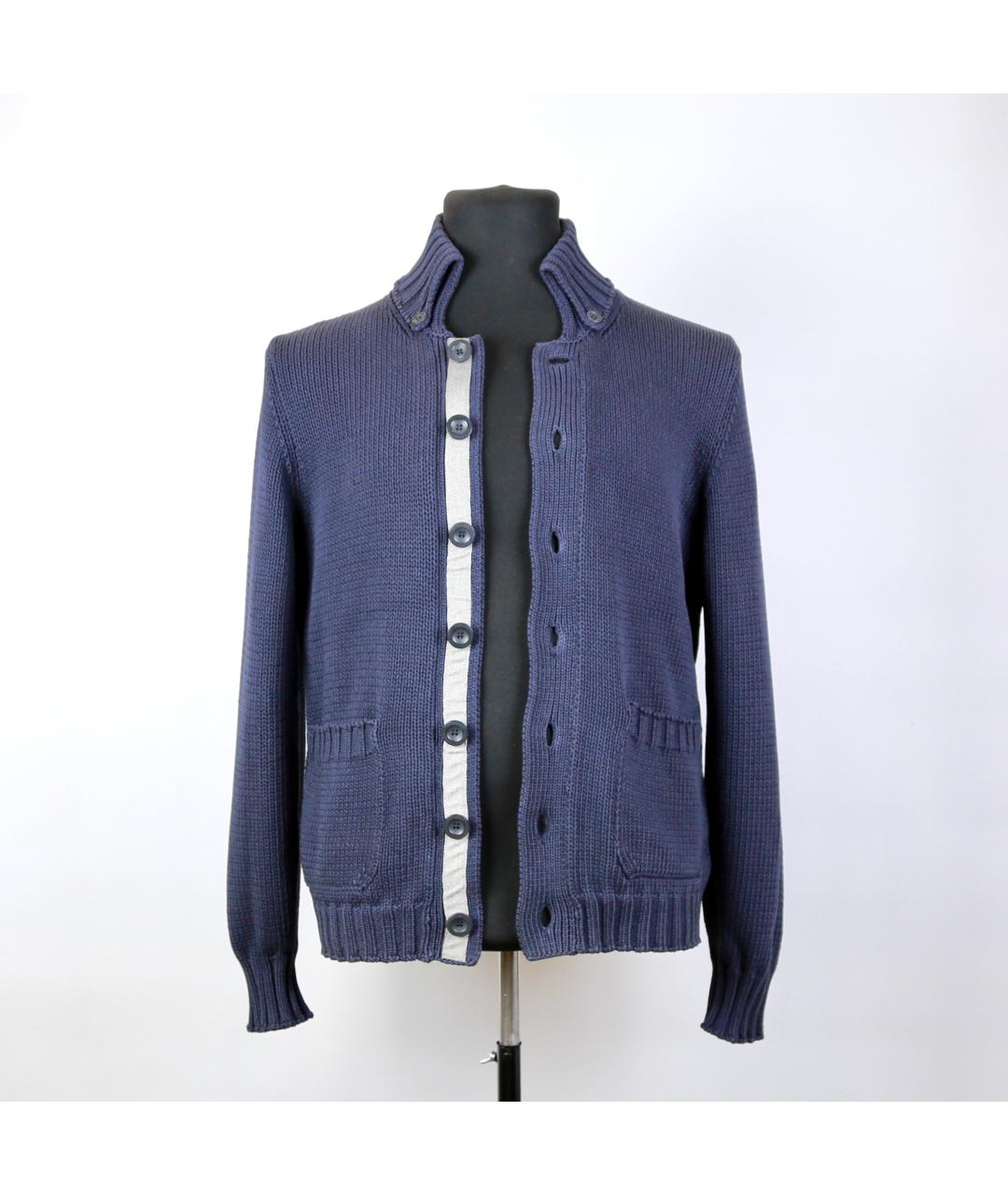 BRUNELLO CUCINELLI Темно-синий хлопковый кардиган, фото 9