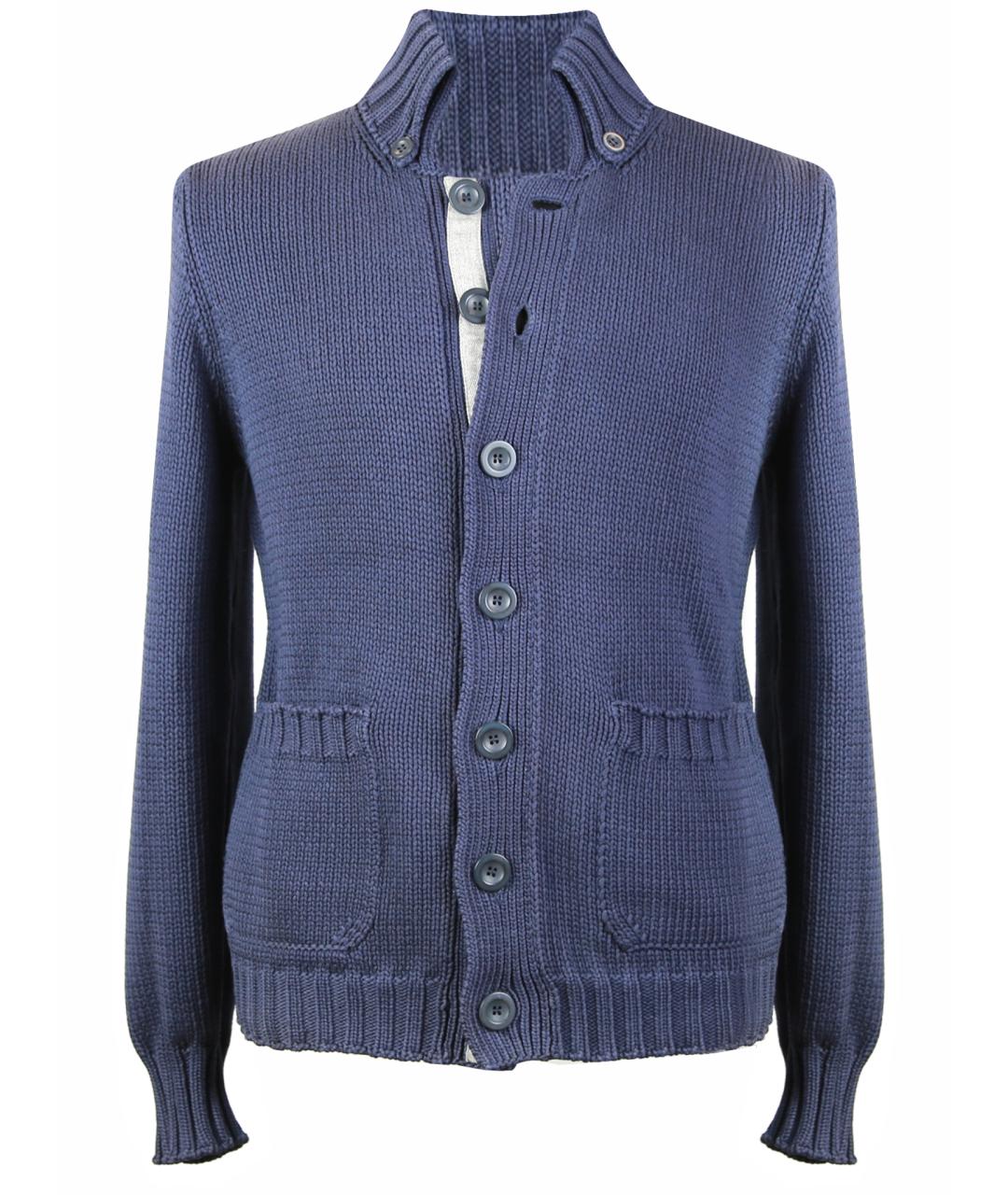 BRUNELLO CUCINELLI Темно-синий хлопковый кардиган, фото 1
