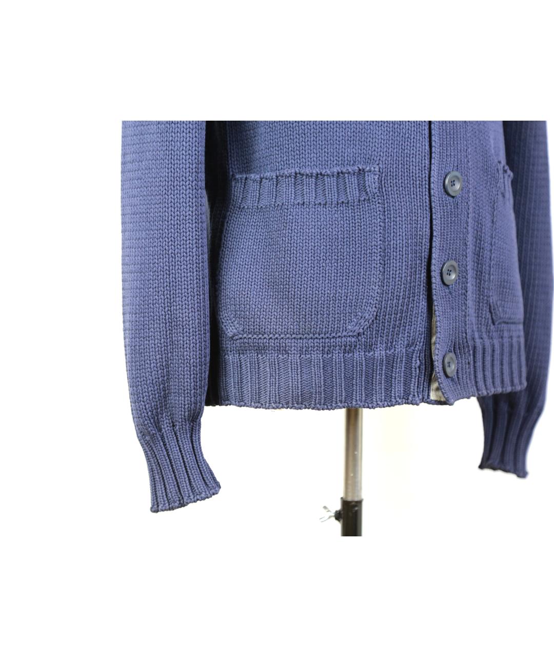 BRUNELLO CUCINELLI Темно-синий хлопковый кардиган, фото 4