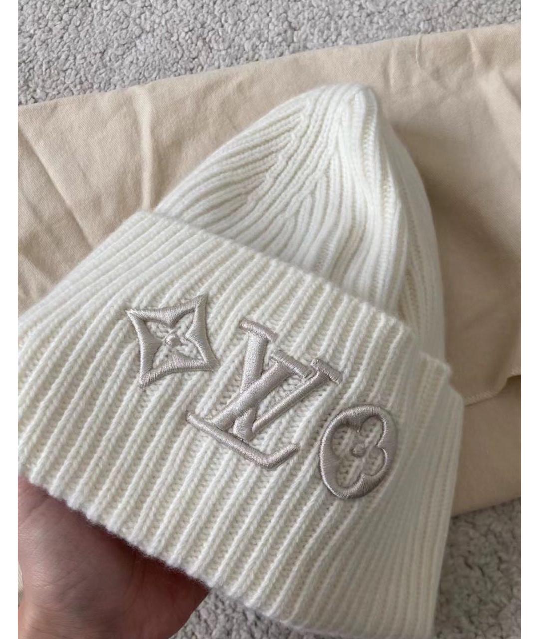 LOUIS VUITTON Белая шерстяная шапка, фото 5