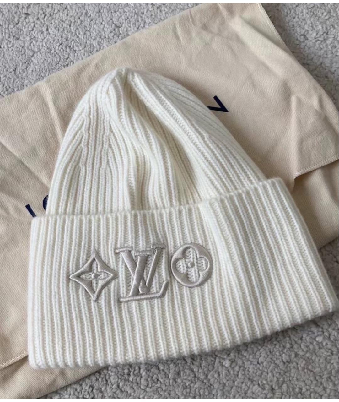 LOUIS VUITTON Белая шерстяная шапка, фото 4