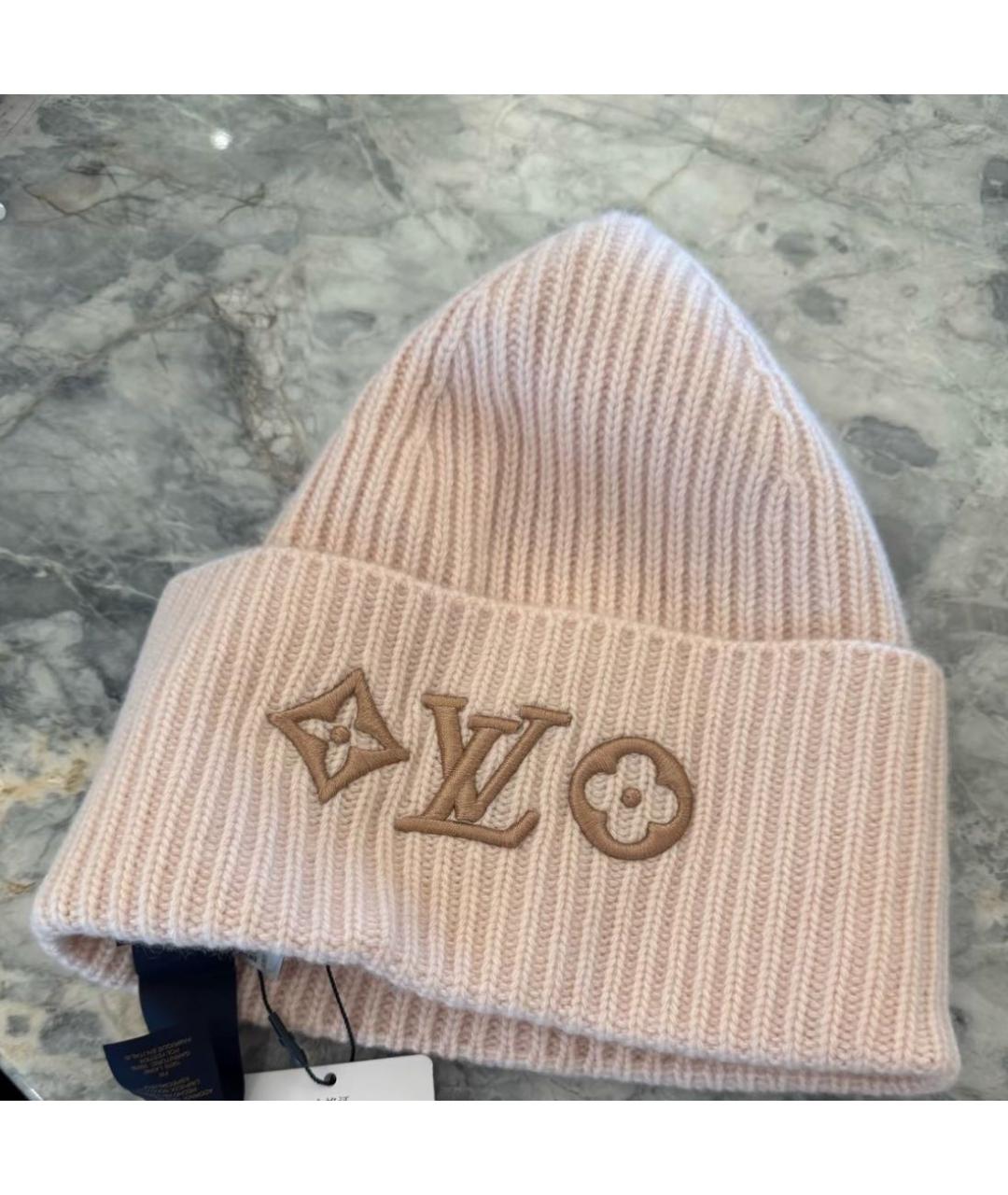 LOUIS VUITTON Розовая шерстяная шапка, фото 4