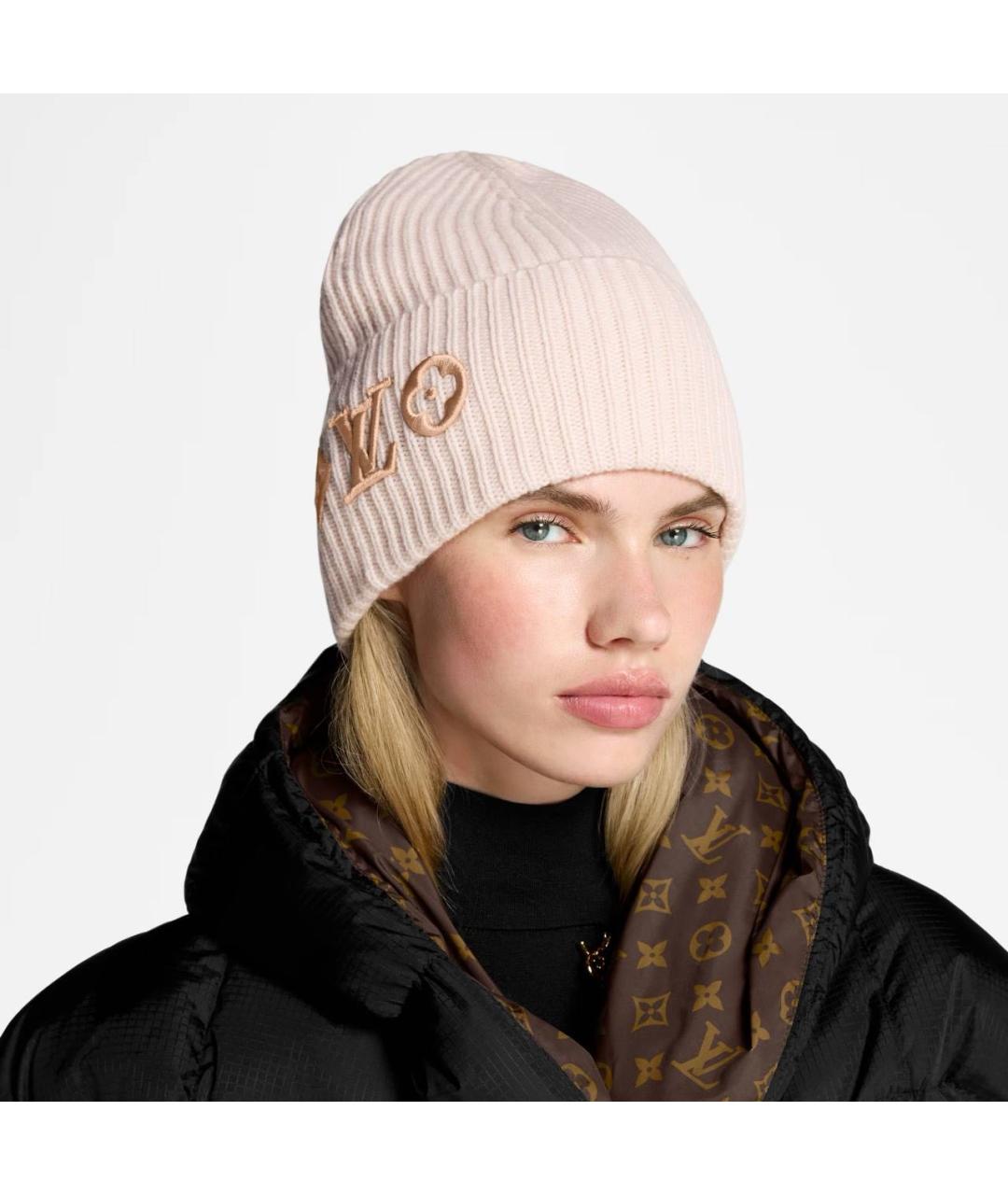 LOUIS VUITTON Розовая шерстяная шапка, фото 3