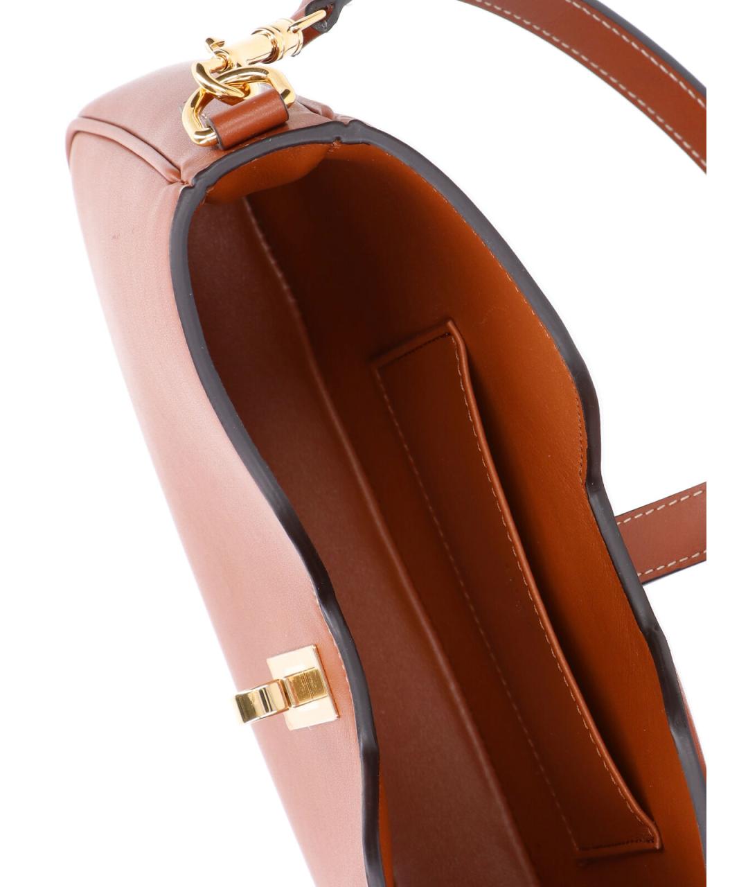 CELINE Коричневая кожаная сумка через плечо, фото 4