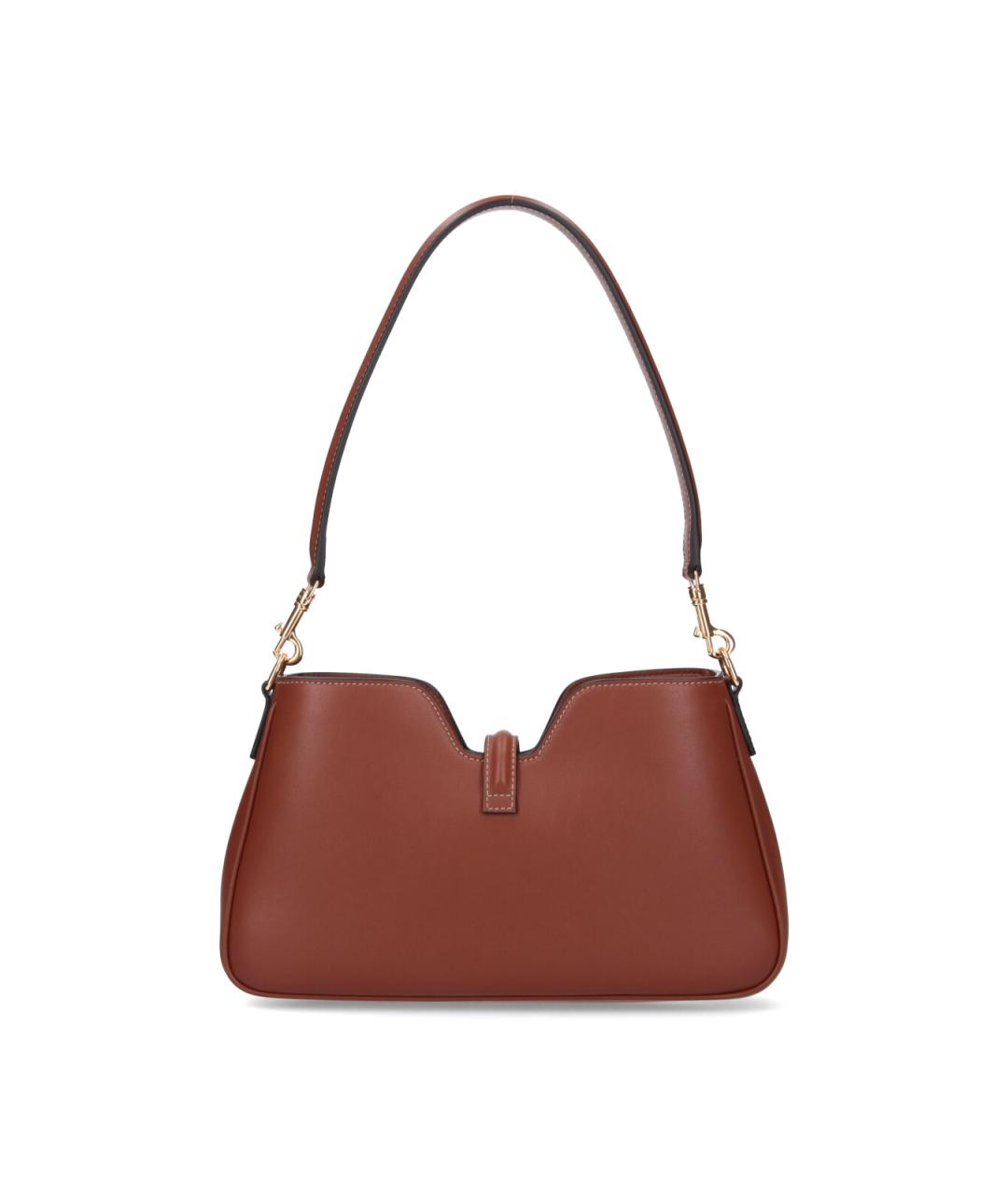 CELINE Коричневая кожаная сумка через плечо, фото 3