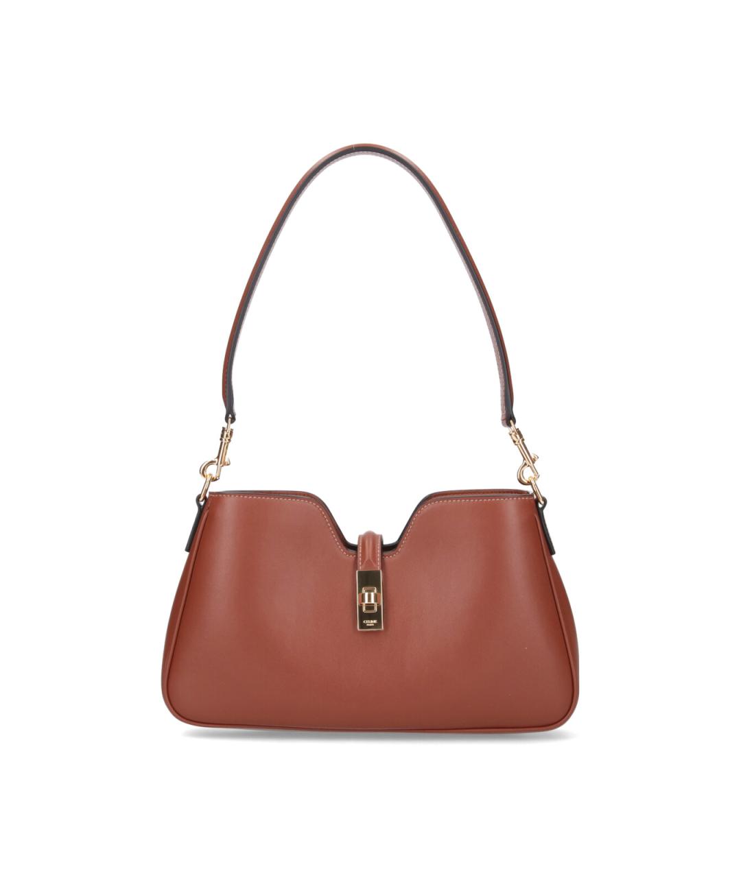 CELINE Коричневая кожаная сумка через плечо, фото 1