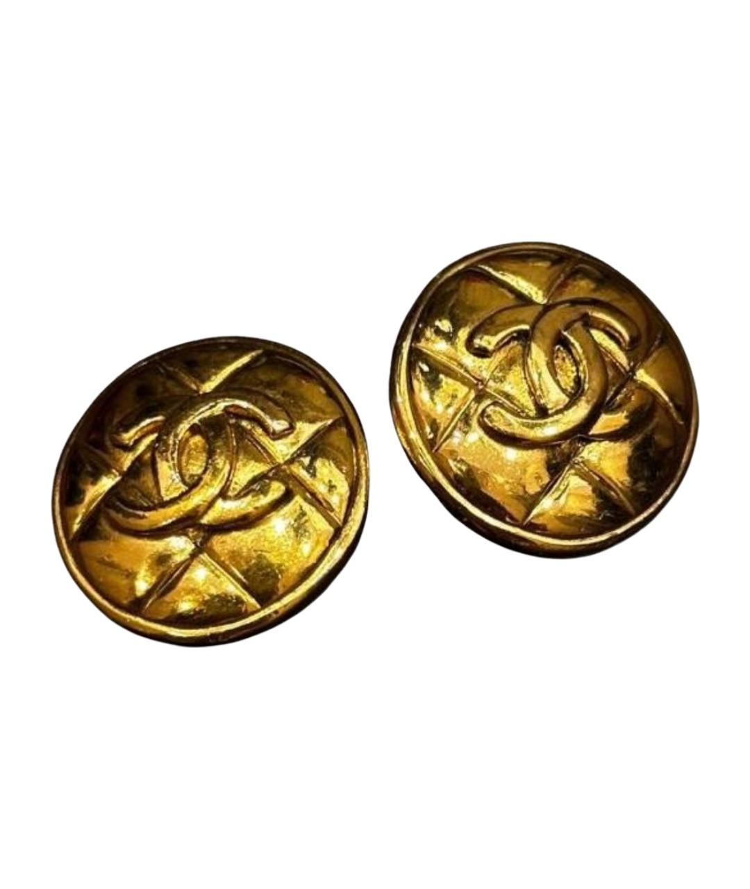 CHANEL Золотые металлические клипсы, фото 1