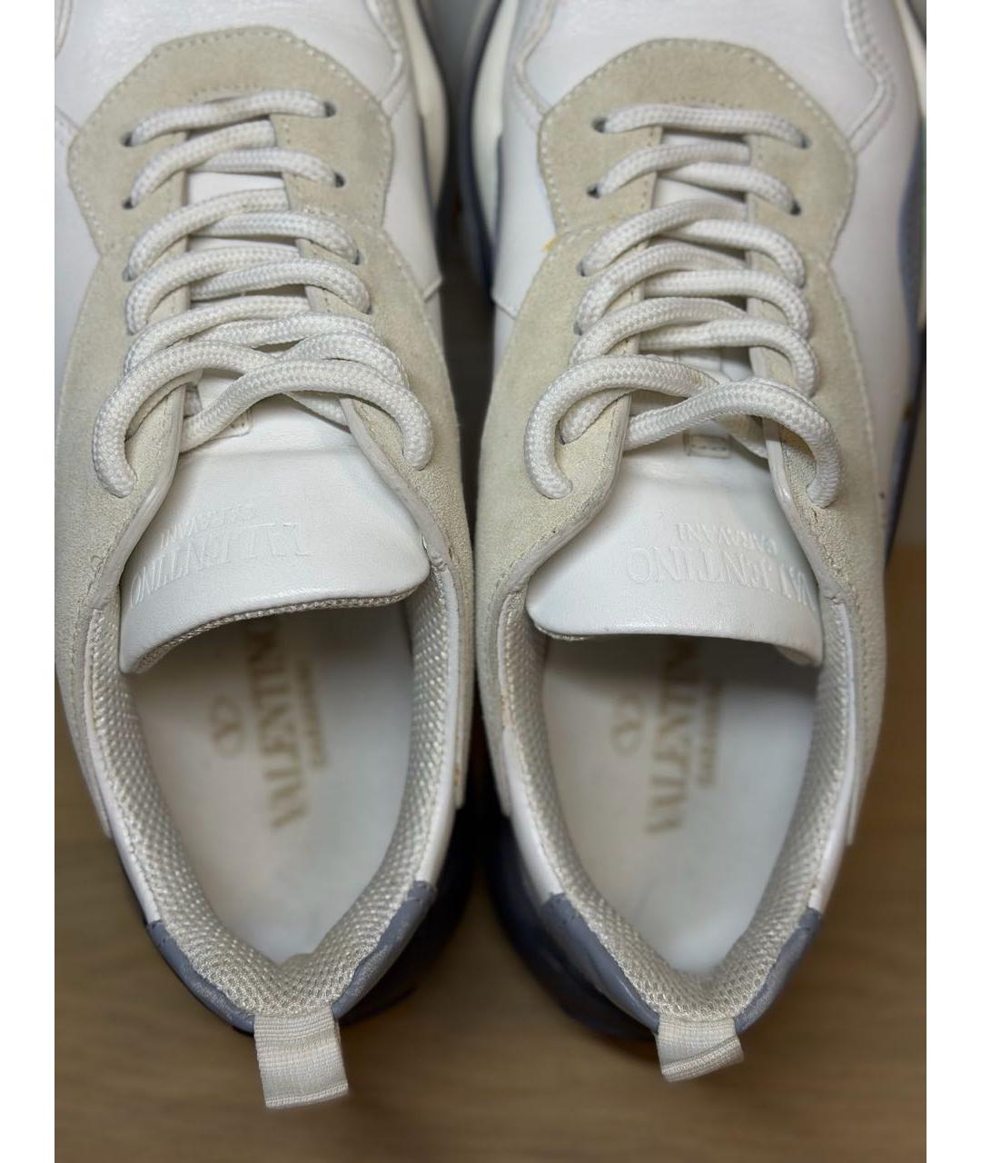 VALENTINO Белые кожаные низкие кроссовки / кеды, фото 4