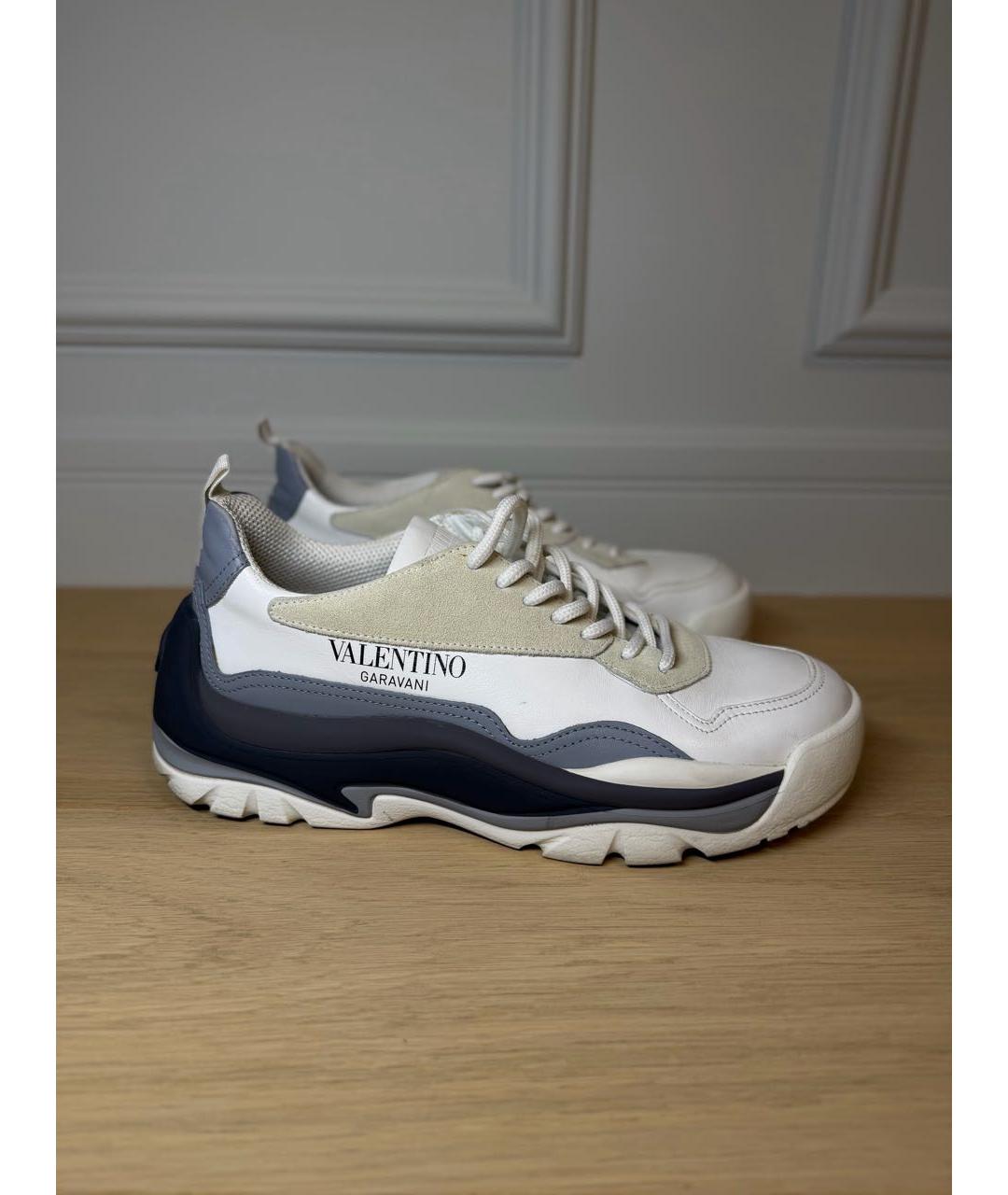 VALENTINO Белые кожаные низкие кроссовки / кеды, фото 7