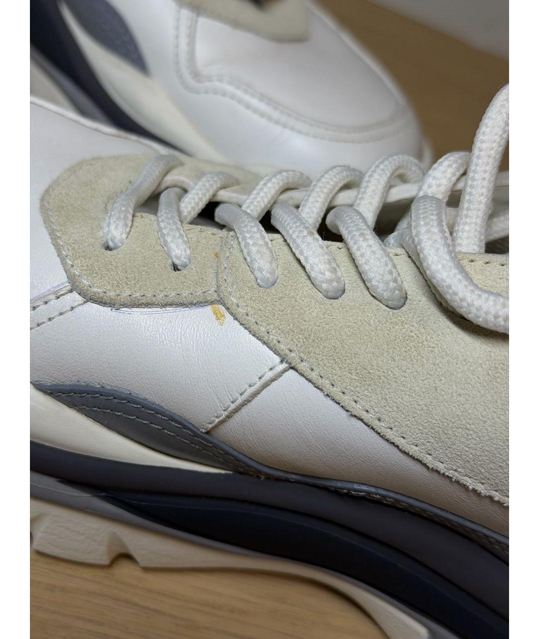 VALENTINO Белые кожаные низкие кроссовки / кеды, фото 5