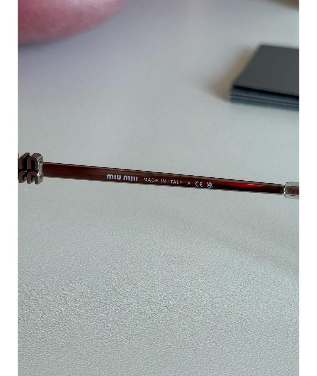 MIU MIU Серебряные металлические солнцезащитные очки, фото 7