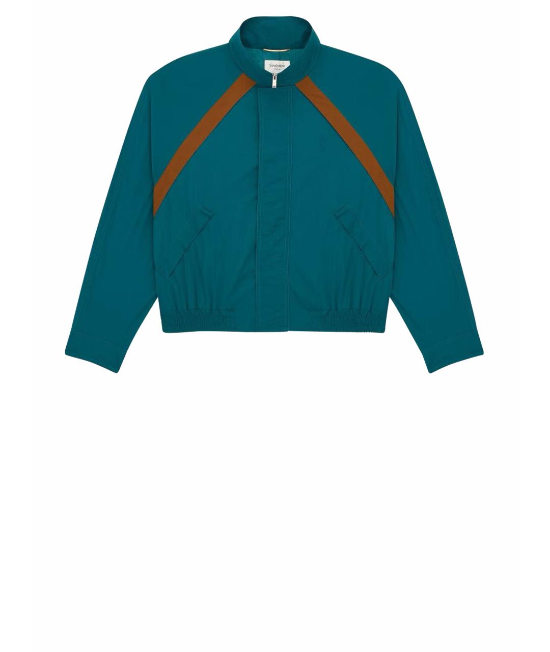 SAINT LAURENT Зеленая хлопковая куртка, фото 1