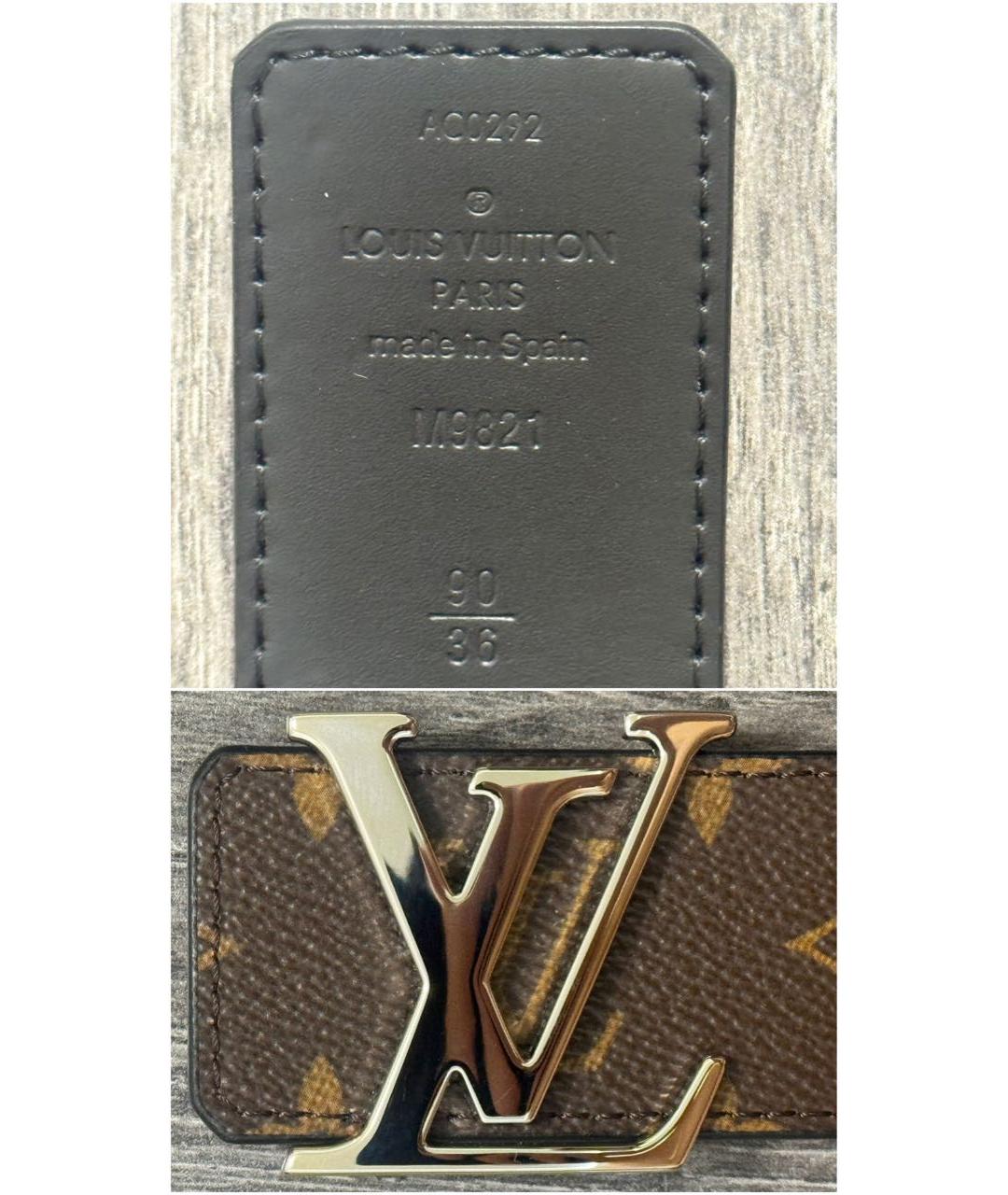 LOUIS VUITTON Коричневый кожаный ремень, фото 3