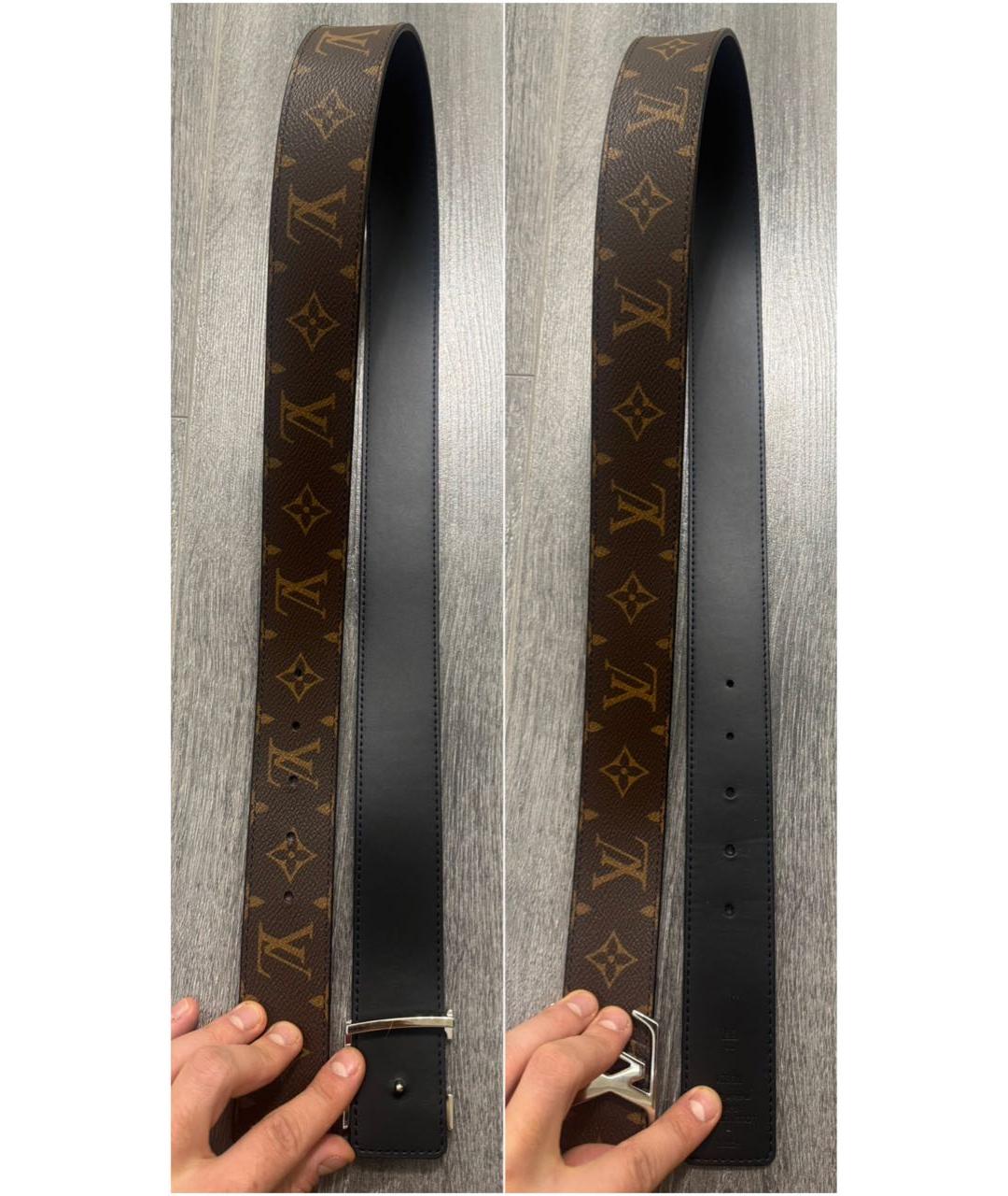 LOUIS VUITTON Коричневый кожаный ремень, фото 5