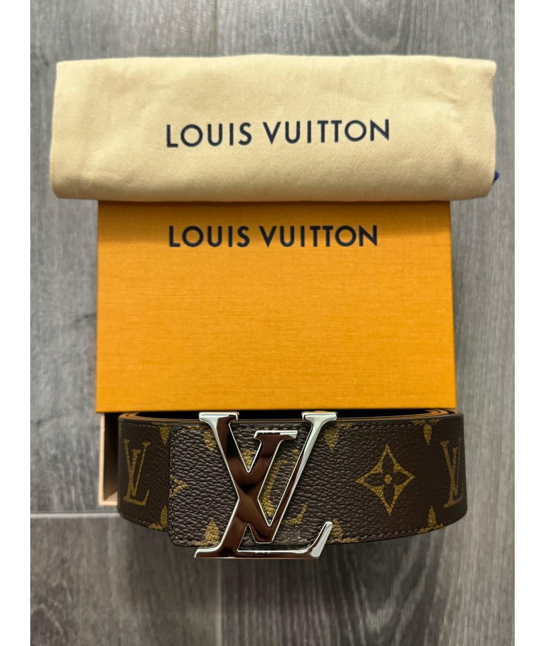 LOUIS VUITTON Коричневый кожаный ремень, фото 8