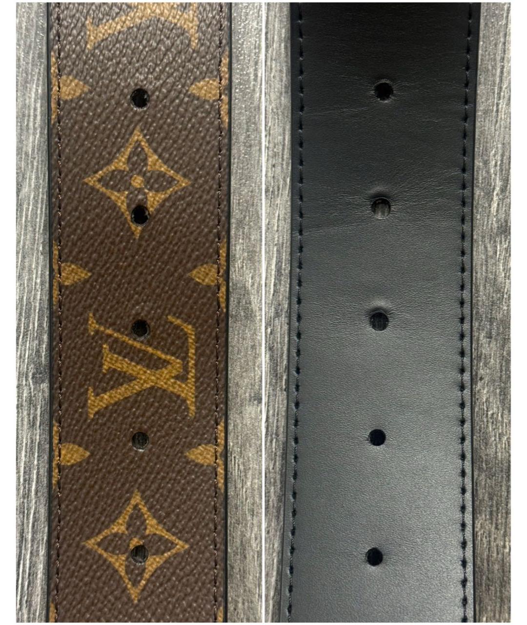 LOUIS VUITTON Коричневый кожаный ремень, фото 4